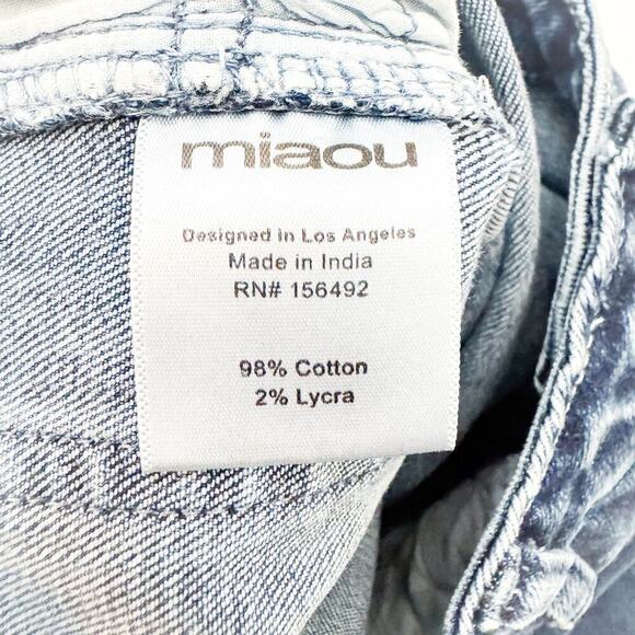 Miaou Button Fly Dipped Die Bleached Ankle Denim Jeans Size 28 - Picture 8 of 10